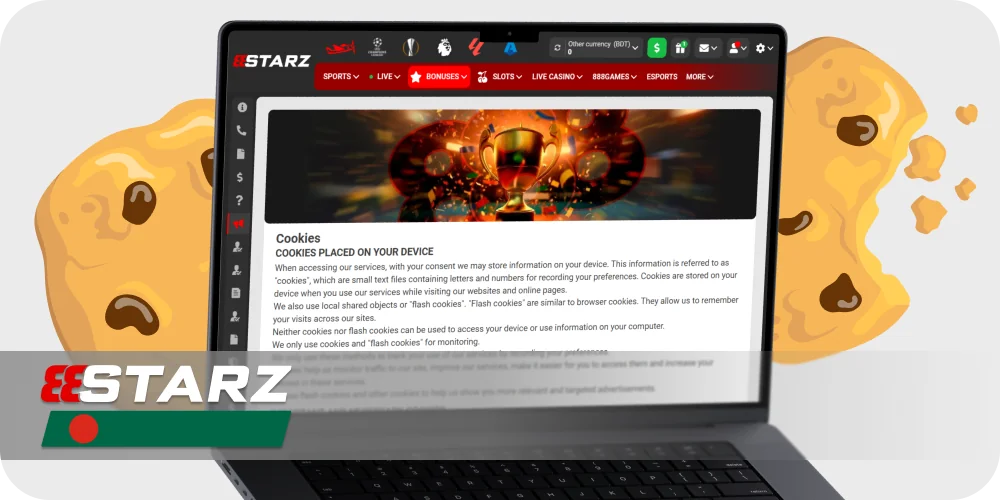 Cookies while using 888starz in Bangladesh